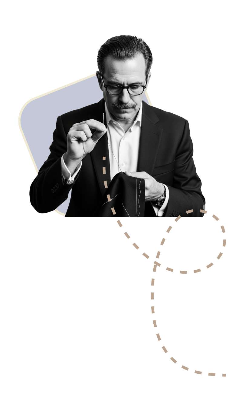 Man holding a needle